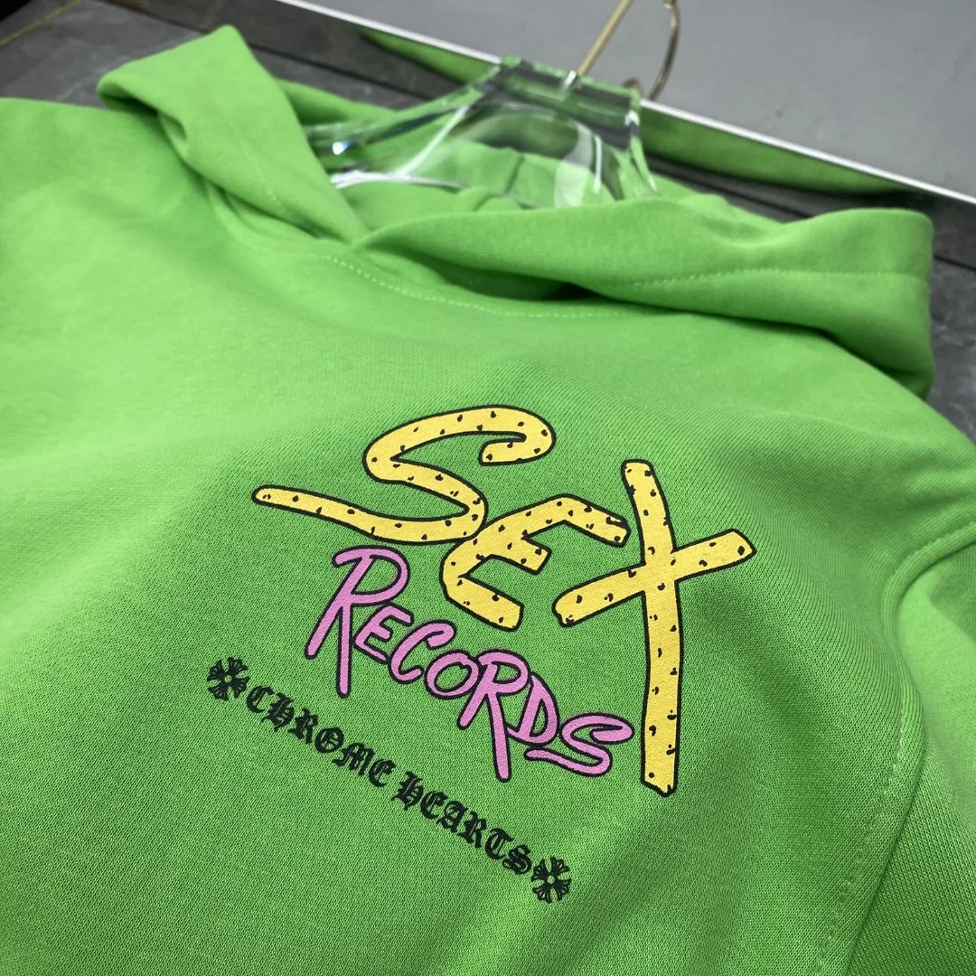P240 Chrome Hearts Autumn and Winter 2025 simultaneous sale at counters❤️ Chrome Hearts Sex Records graffiti limited sweatshirt Imported environmentally friendly glue printing and dyeing Improved customized version 1:1 high-gram weight high-quality fabric Recommended color: Customized version graffiti green 🌈 Size: S, M, L, XL